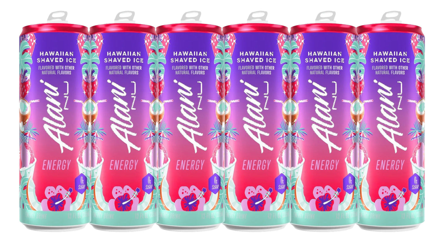 Alani Nu Energy Drink Hawaiian Shaved Iced, 12 Fl Oz Can 6 Pack