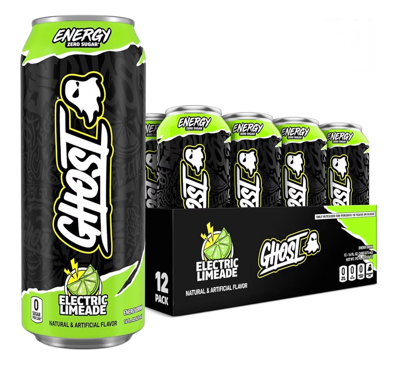 Ghost Energy Drink- Zero Sugars-12 Pack