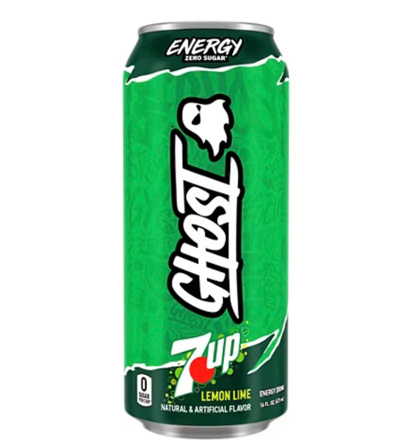 GHOST® ENERGY Zero Sugar Energy Drink, 7UP®, 200mg Natural Caffeine, 16 fl oz Can