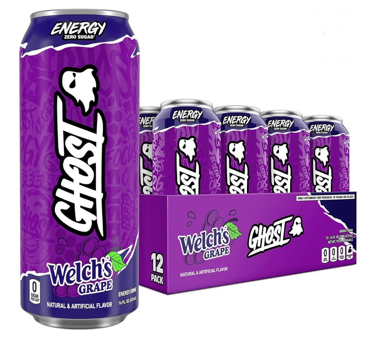 Ghost Energy Drink- Zero Sugars-12 Pack