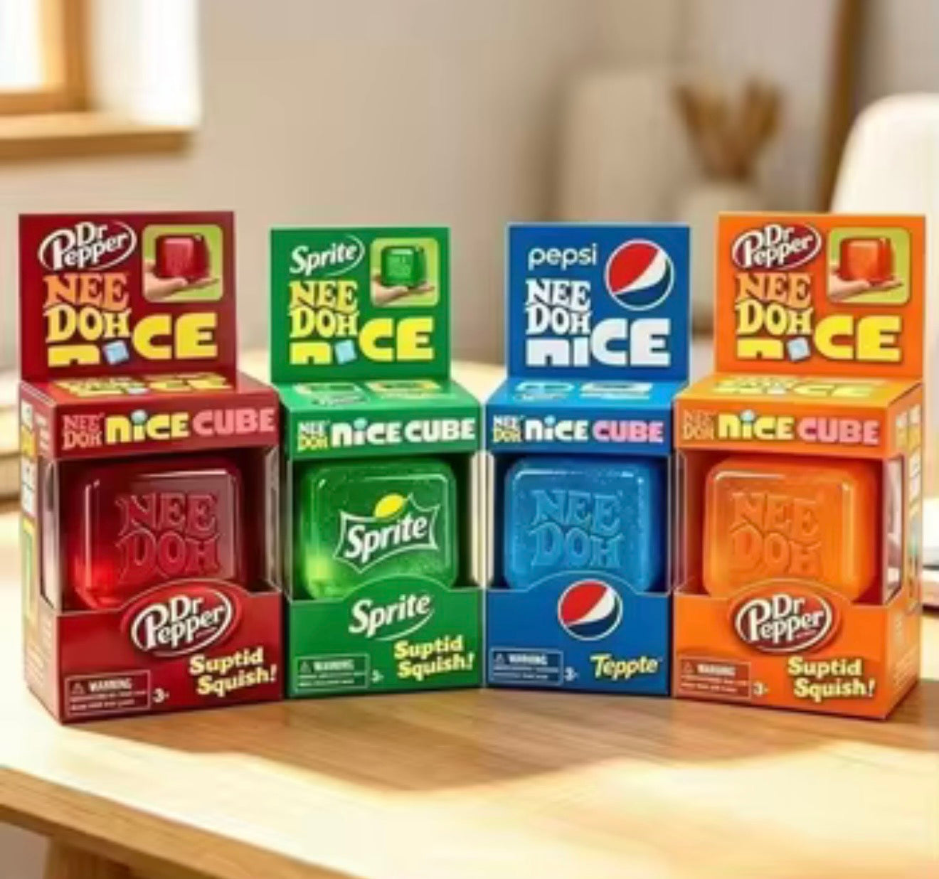 Needoh Nice Cube Soda Inspired Sensory Squish Toy