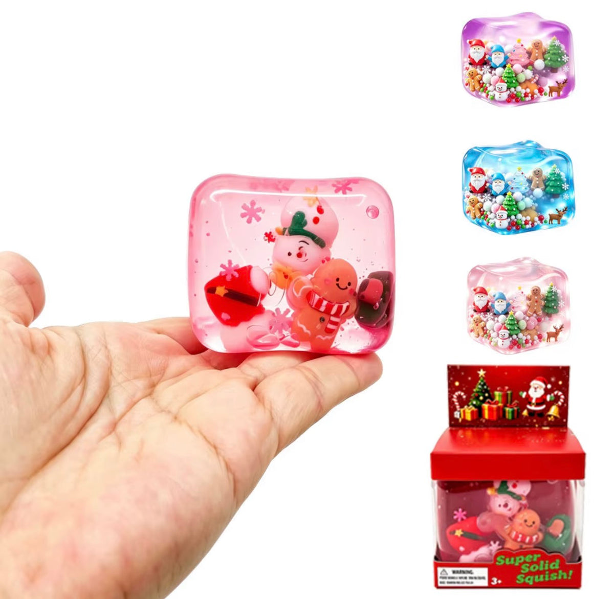 Nice Cube Christmas Squishy Fidget Toy Stress Relief Anti Anxiety, 1 Random Color