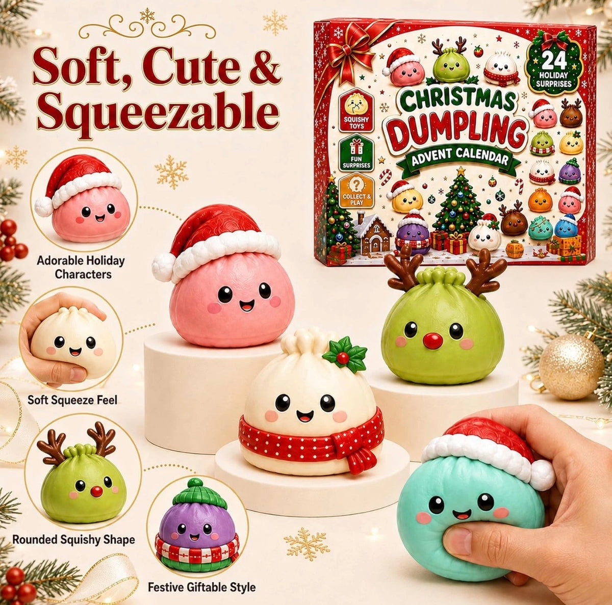 2026 Mystery Squishy Dumpling Advent Calendar, 24 Days Of Squishes