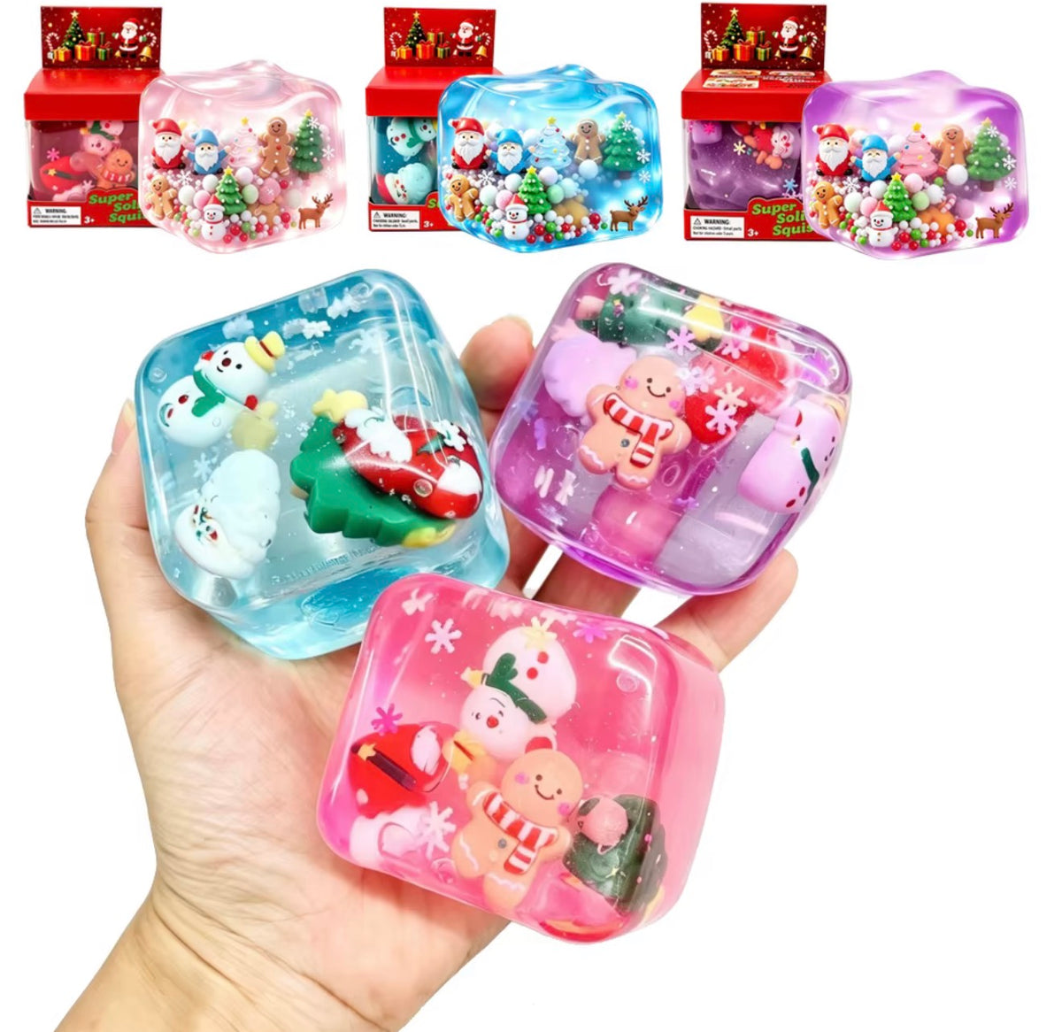 Nice Cube Christmas Squishy Fidget Toy Stress Relief Anti Anxiety, 1 Random Color