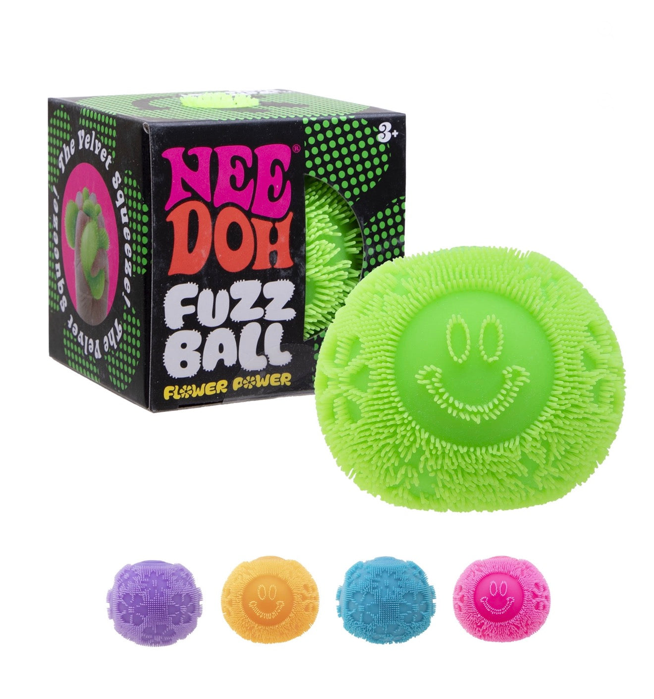 Nee Doh Fuzz Ball Flower Power Novelty Fidget Toy, (1 Piece, Color May Vary), Children Ages 3+