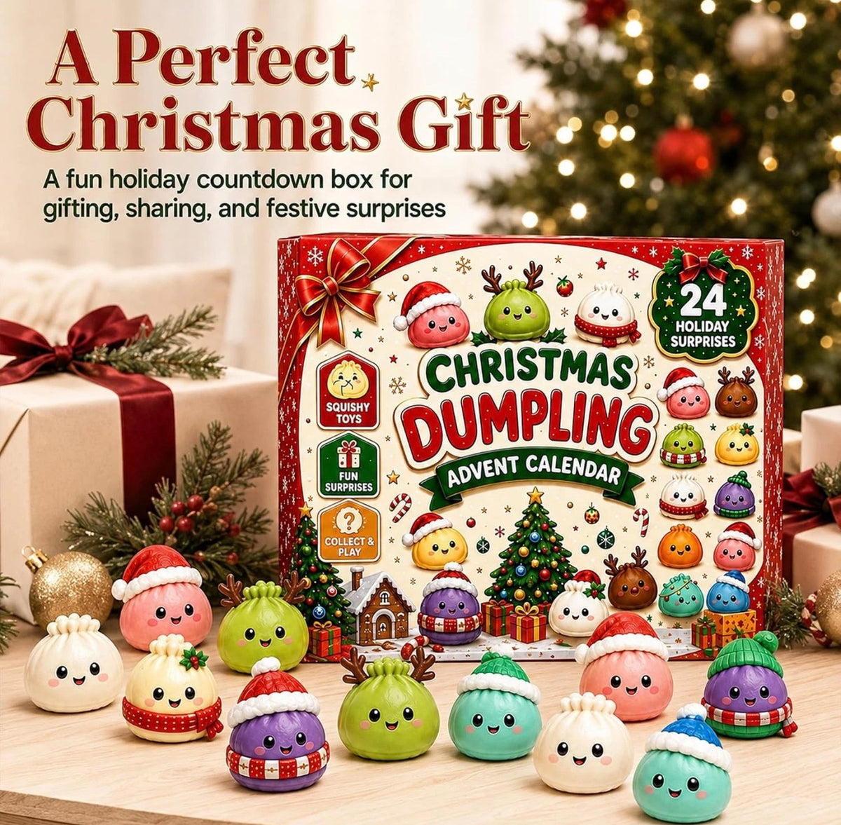 2026 Mystery Squishy Dumpling Advent Calendar, 24 Days Of Squishes