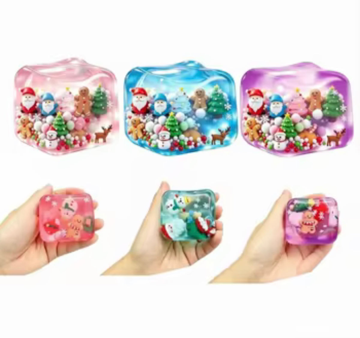 Nice Cube Christmas Squishy Fidget Toy Stress Relief Anti Anxiety, 1 Random Color