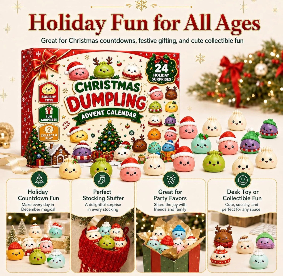 2026 Mystery Squishy Dumpling Advent Calendar, 24 Days Of Squishes