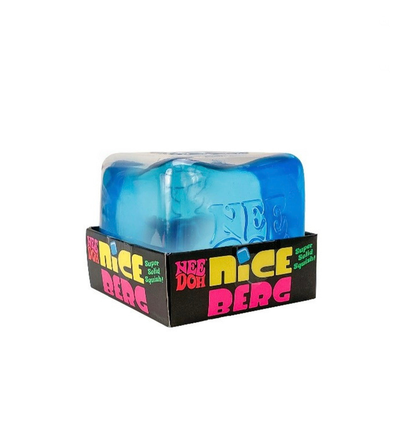 NeeDoh Nice Berg, Satisfying Square Shaped Sensory Toy, Blue, Children Ages 3+