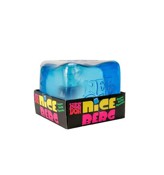 NeeDoh Nice Berg, Satisfying Square Shaped Sensory Toy, Blue, Children Ages 3+