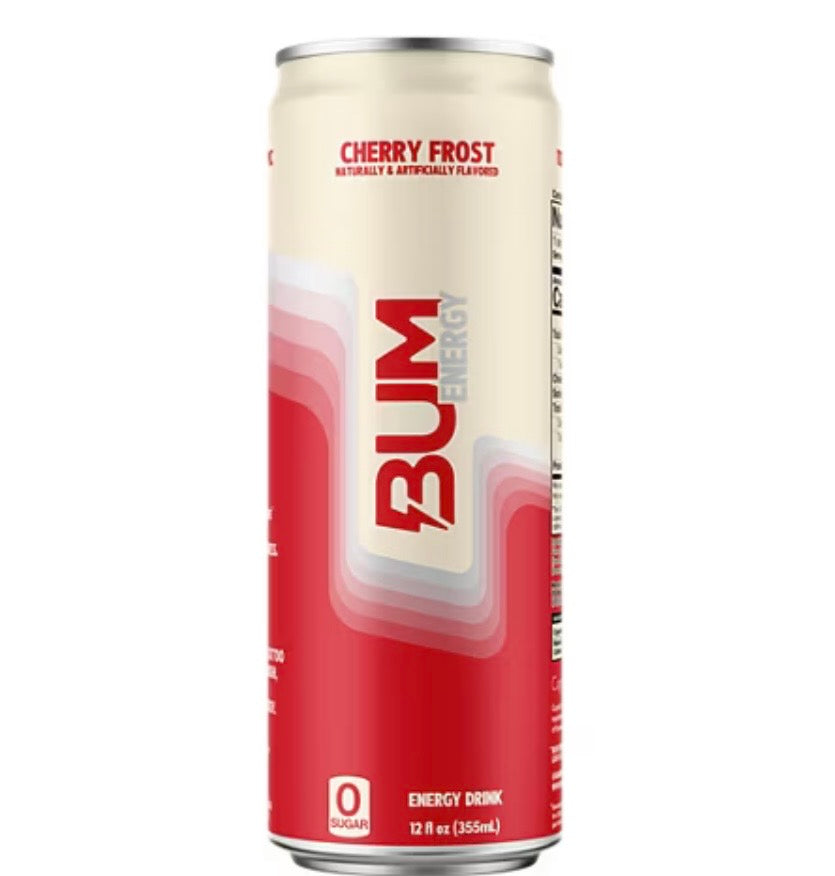 Bum Energy Cherry Frost Energy Drink, 112 mg Natural Caffeine, 12 fl oz Can