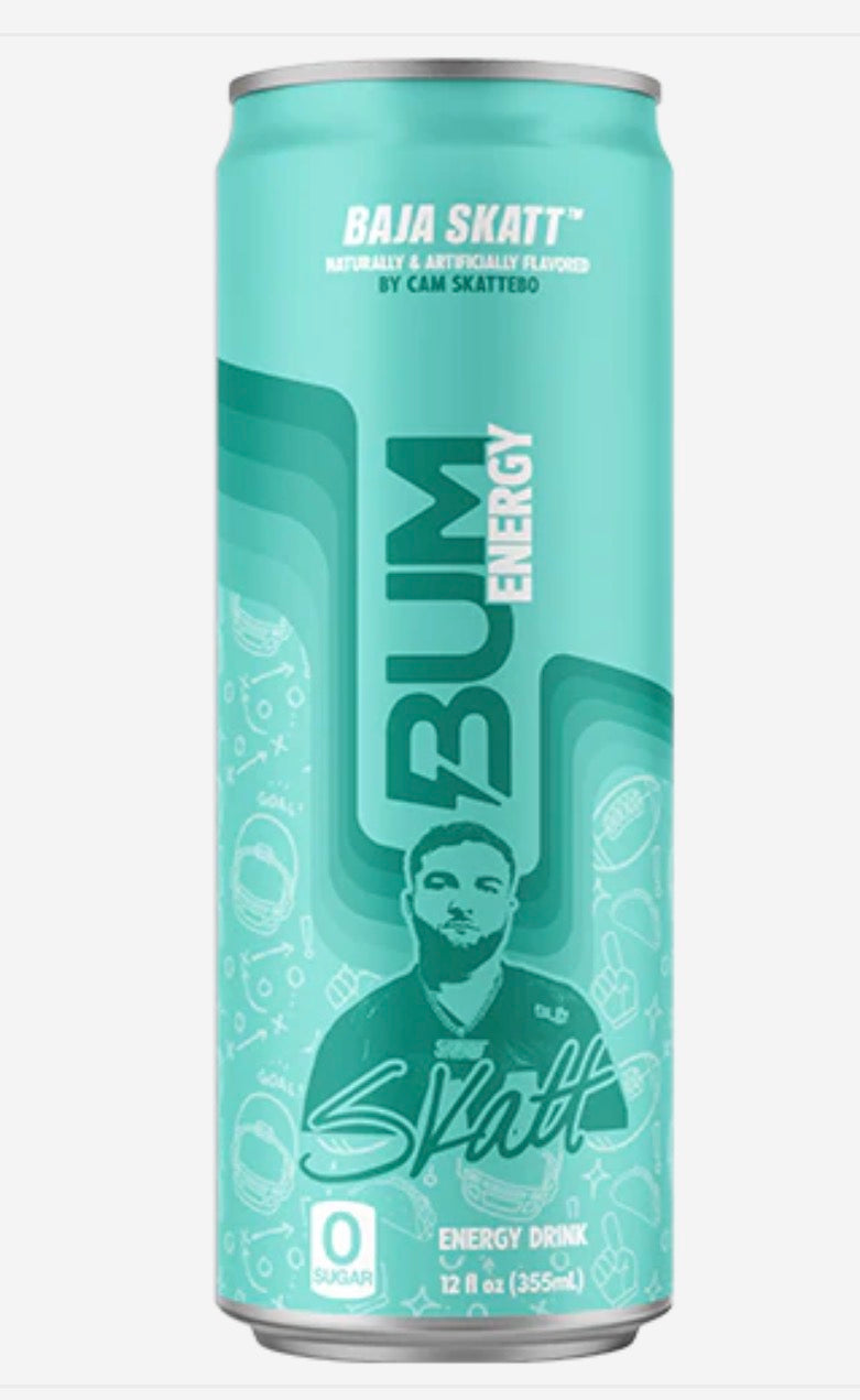 Bum Energy Baja Skatt LTO Energy Drink, 112 mg Natural Caffeine, 12 fl oz Can